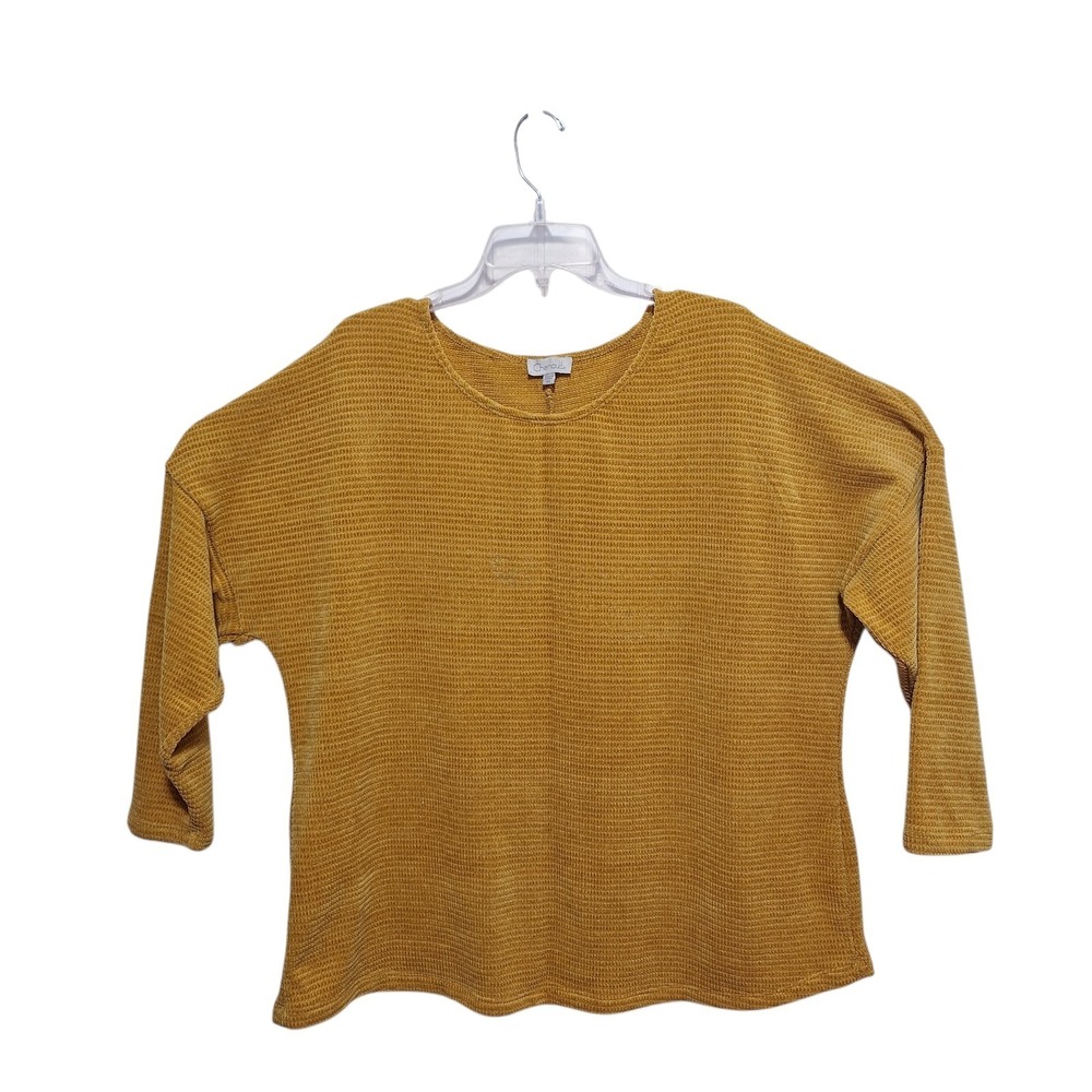 Chenault Pullover Chenille Top Golden Yellow Long Sleeve Soft‎ Size 2X Casual